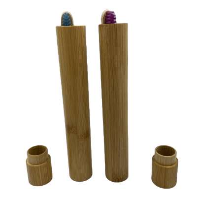 Natural Bamboo Toothbrush With Bamboo Wooden Case 100% Biodegradable Charcoal Tooth Brush For Kids And Adults